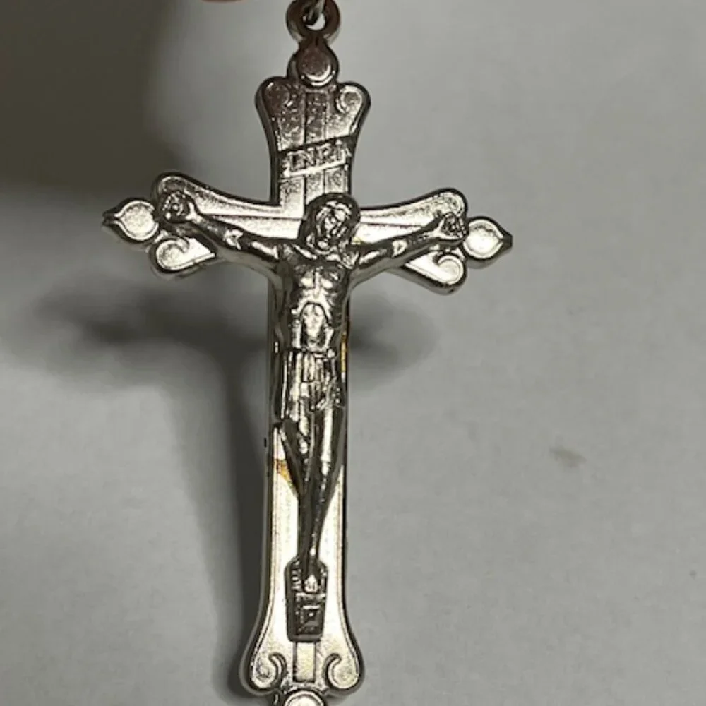 Silver-Toned Metal Jesus Crucifix Cross Keychain Pendant Charm Providence1.5